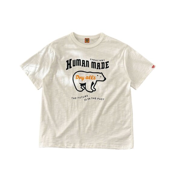 Polar Bear Print White Round Neck Short-Sleeved T-Shirt Human Made - Picture 1 of 8